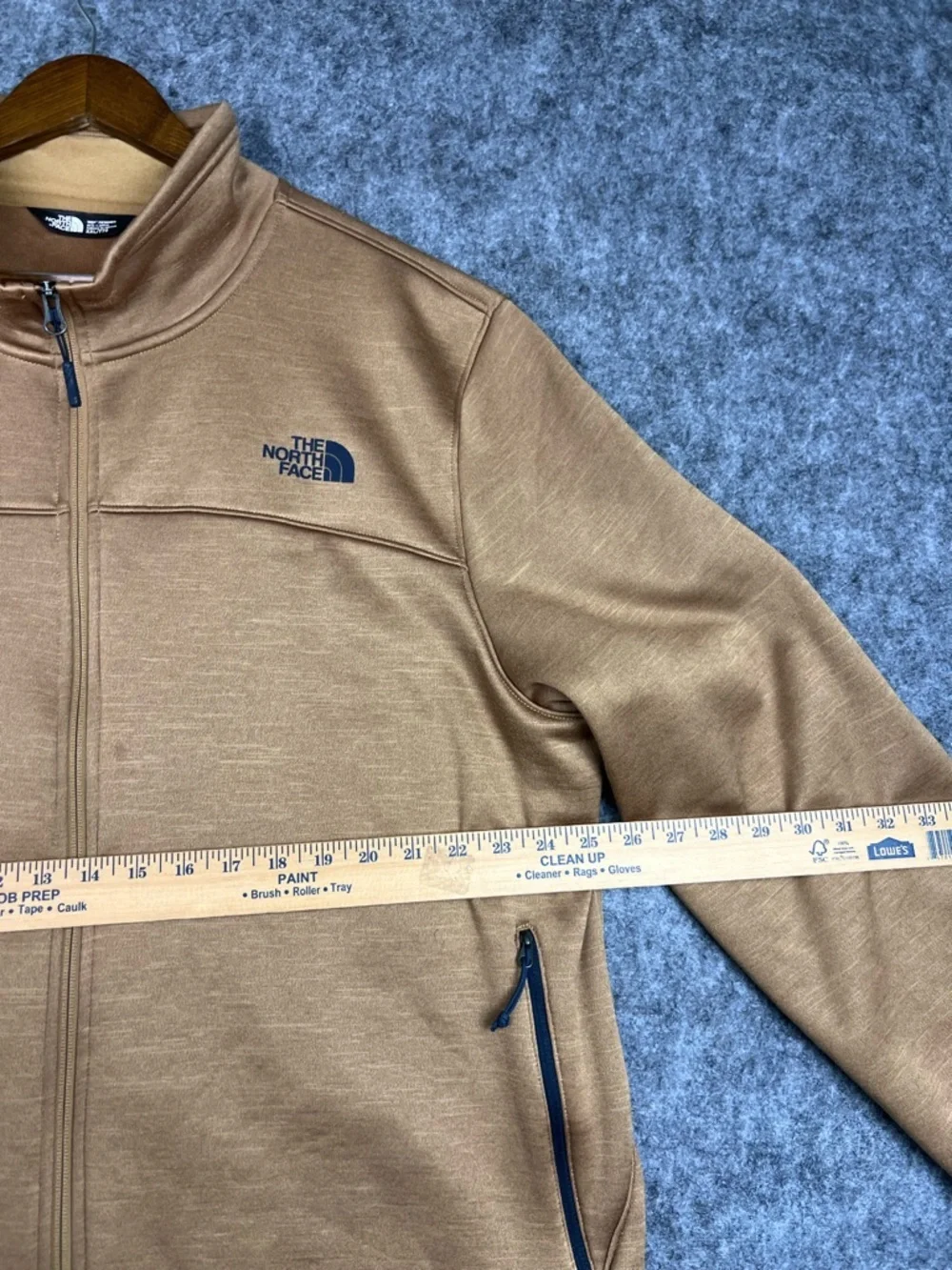 The North Face Tan Fleece Jacket with Logo Tag Men’s Size 2XL